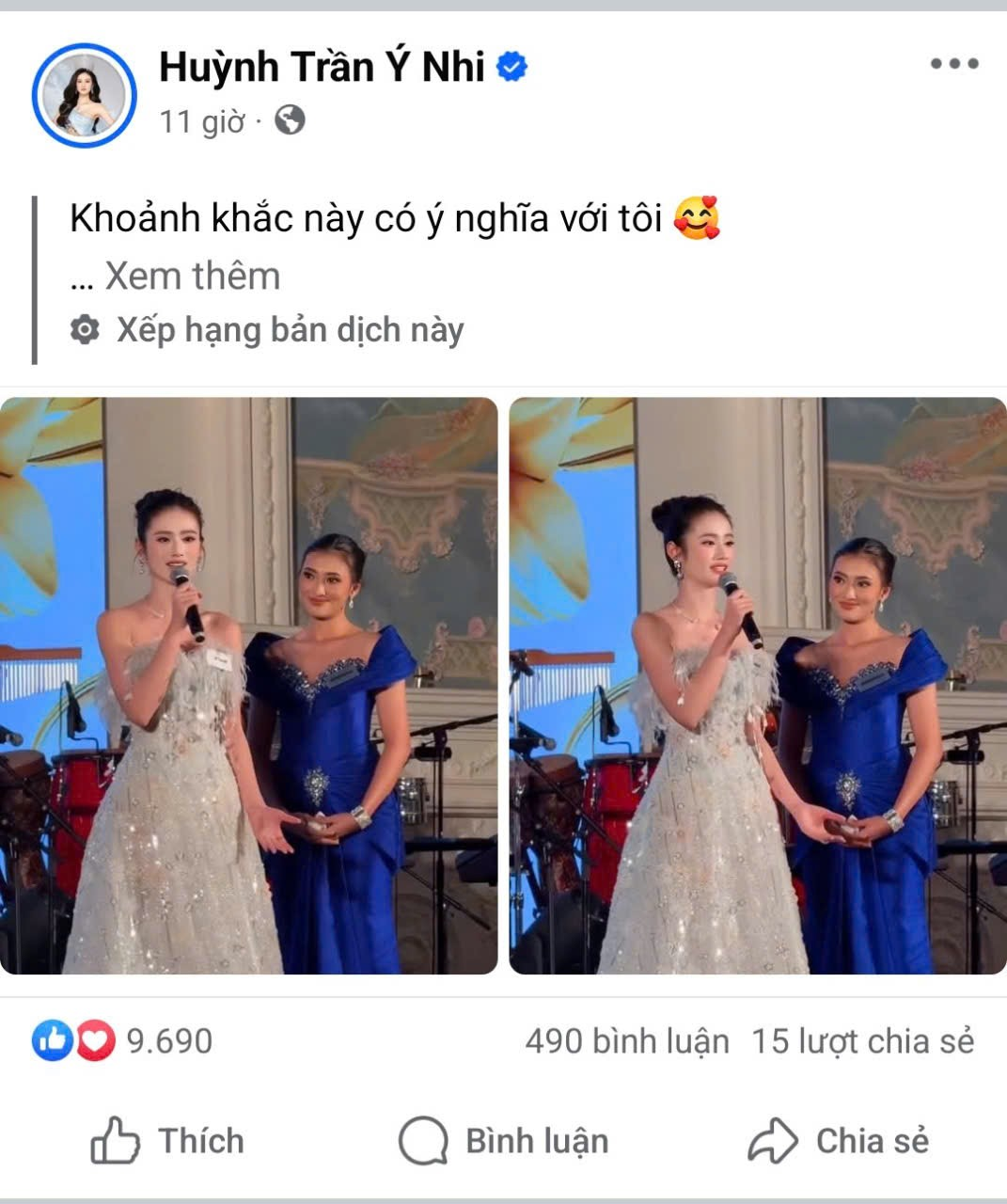 Ý Nhi rạng danh tại Miss World, lọt top 8” Người Đẹp Nhân Ái”