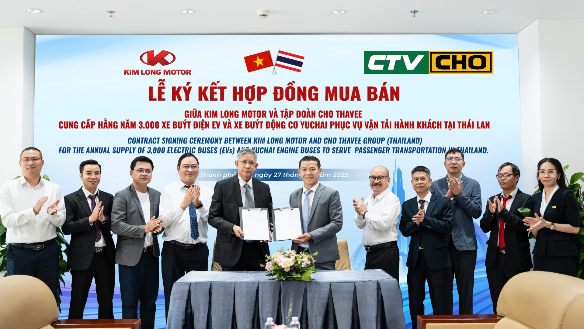 Sau Hàn Quốc, Kim Long Motor có hợp đồng “khủng” 3.000 xe buýt điện với đối tác Thái Lan