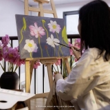 Cùng chiêm ngưỡng phiên bản của bức tranh sen “Liên hoa tịnh cảnh” tại Lotus Art Gallery