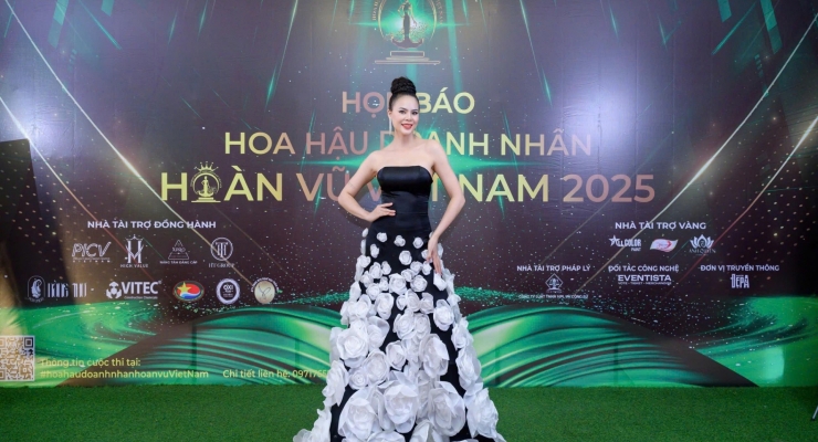 Hoa hậu Đồng Thị Thanh Tâm tại họp báo công bố cuộc thi Hoa hậu Doanh nhân Hoàn vũ Việt Nam 2025 – mùa 2 với vai trò đặc biệt